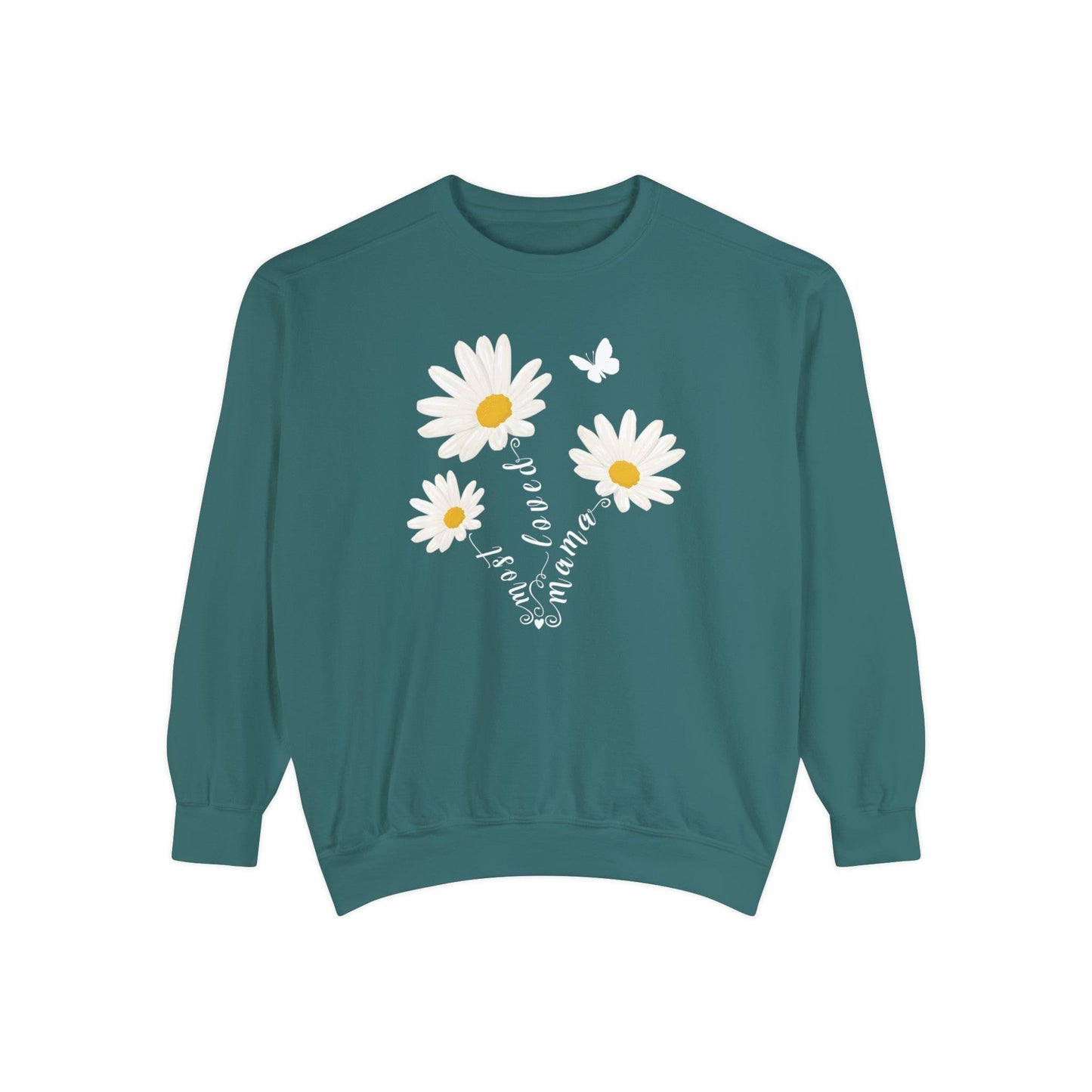 Most Loved Mama Daisy - Premium Sweatshirt Sweatshirt Blue Spruce / S