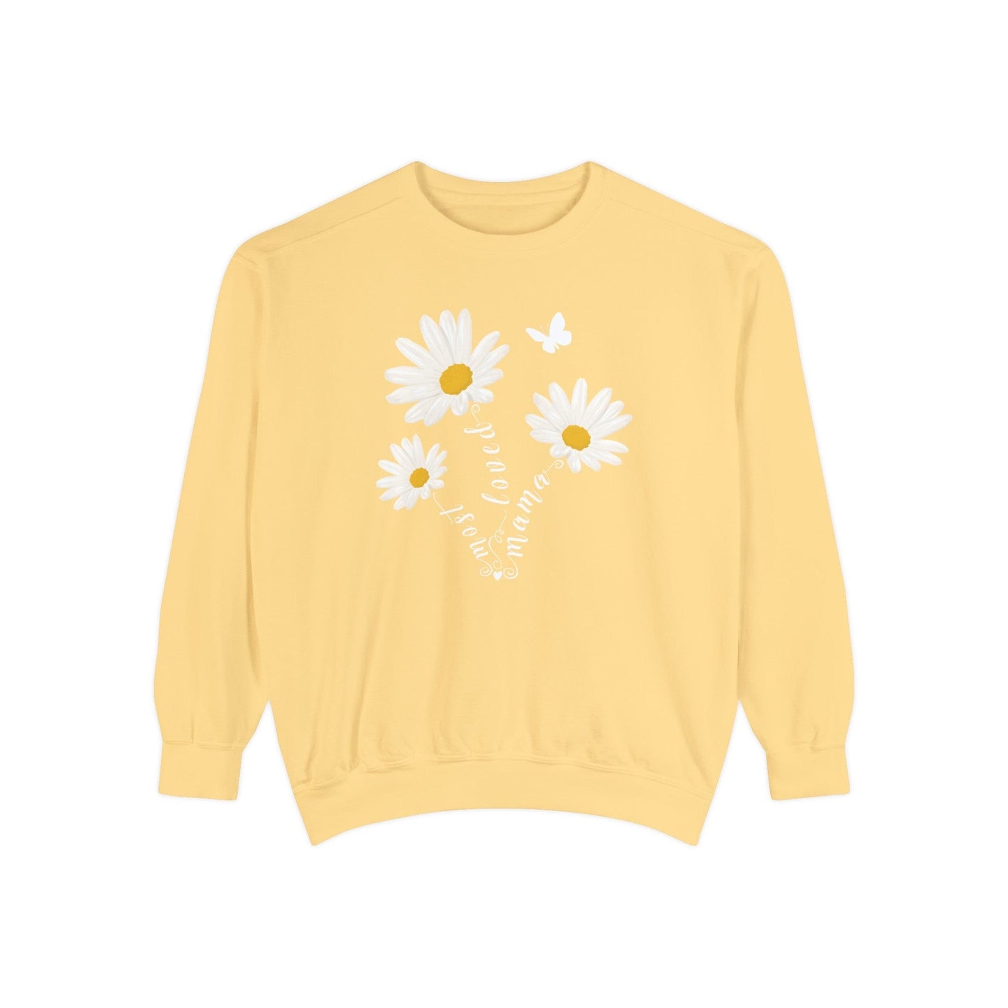 Most Loved Mama Daisy - Premium Sweatshirt Sweatshirt Butter / S