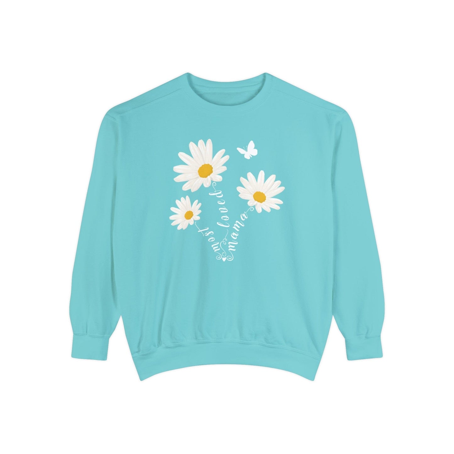 Most Loved Mama Daisy - Premium Sweatshirt Sweatshirt Chalky Mint / S