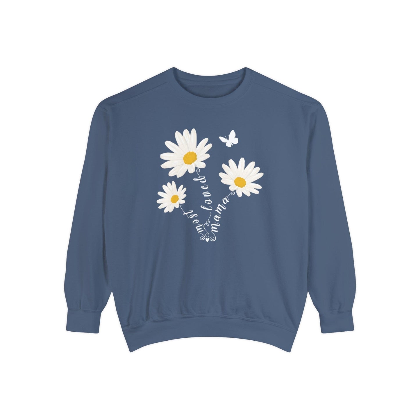 Most Loved Mama Daisy - Premium Sweatshirt Sweatshirt Denim / S