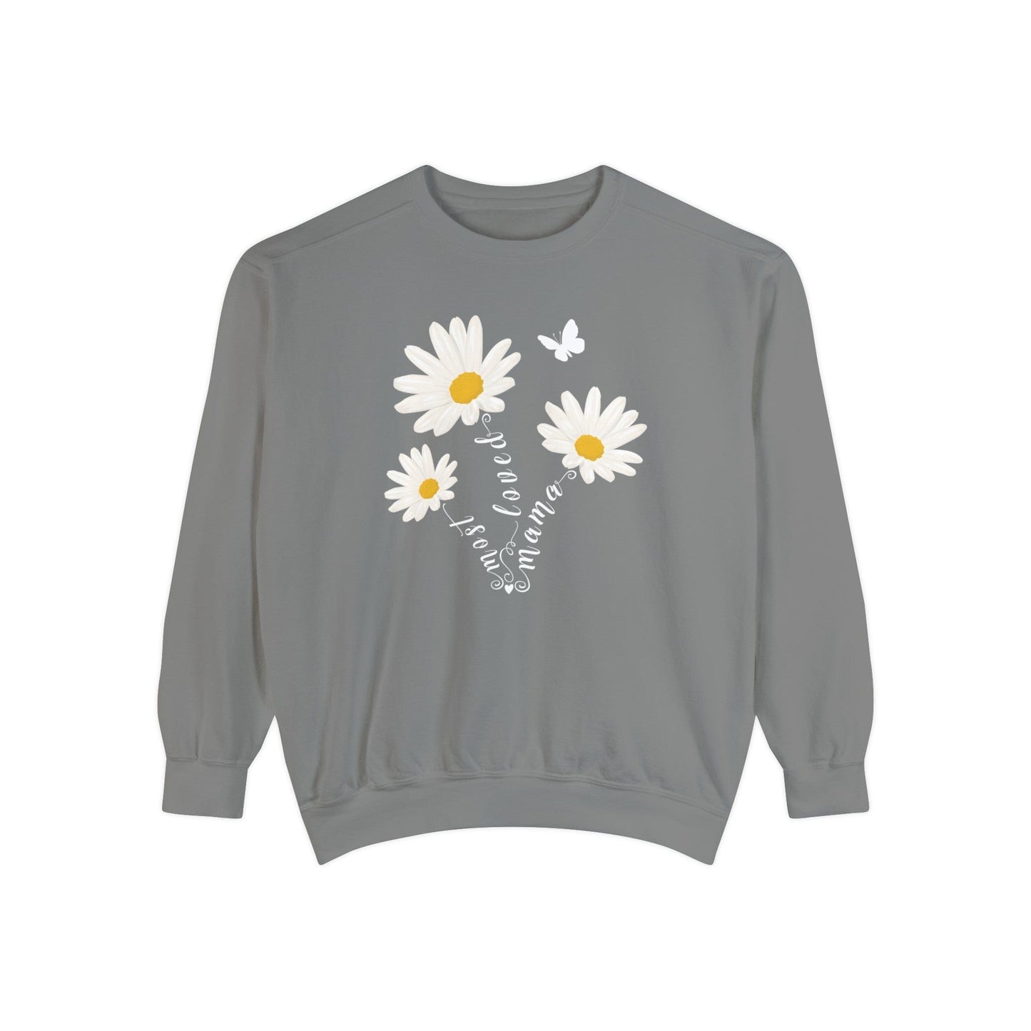 Most Loved Mama Daisy - Premium Sweatshirt Sweatshirt Grey / S