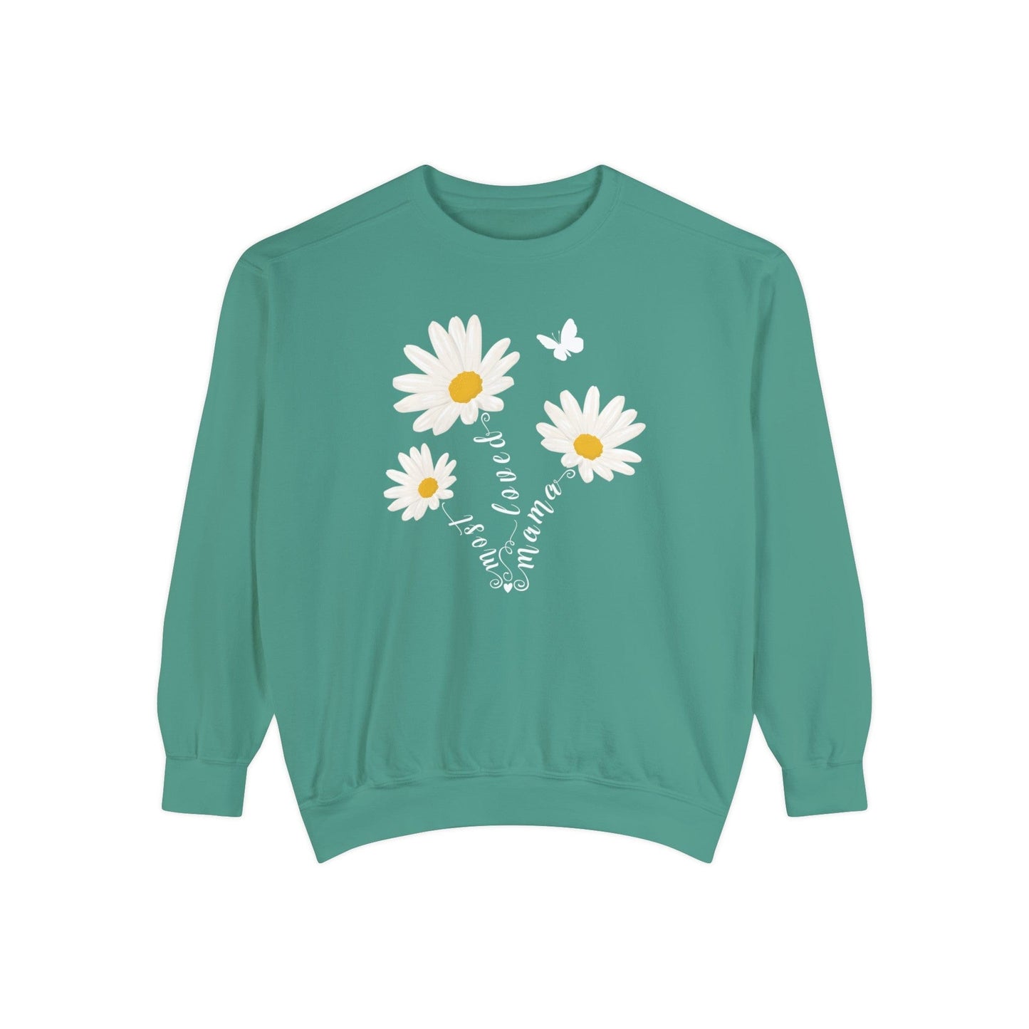 Most Loved Mama Daisy - Premium Sweatshirt Sweatshirt Light Green / S