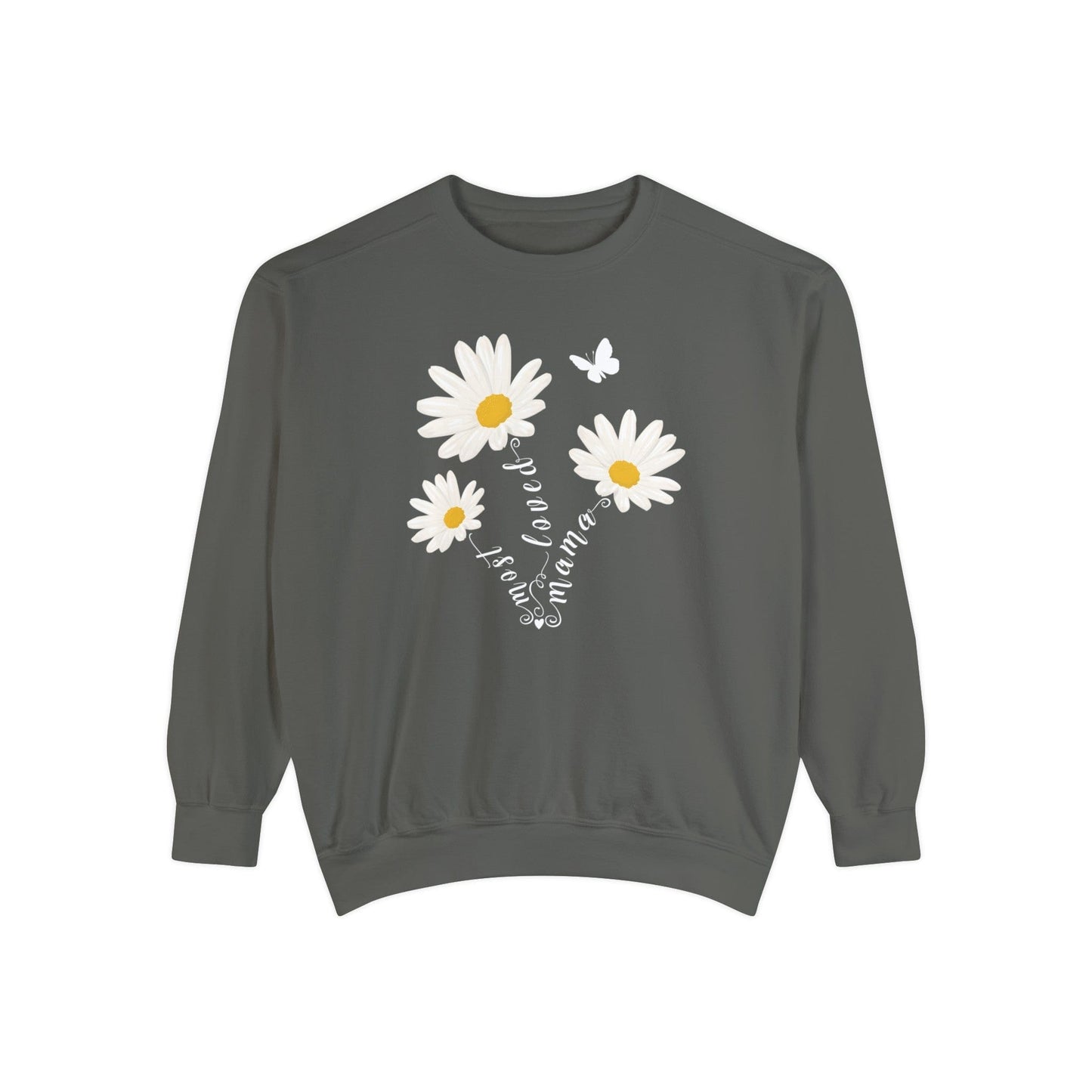 Most Loved Mama Daisy - Premium Sweatshirt Sweatshirt Pepper / S