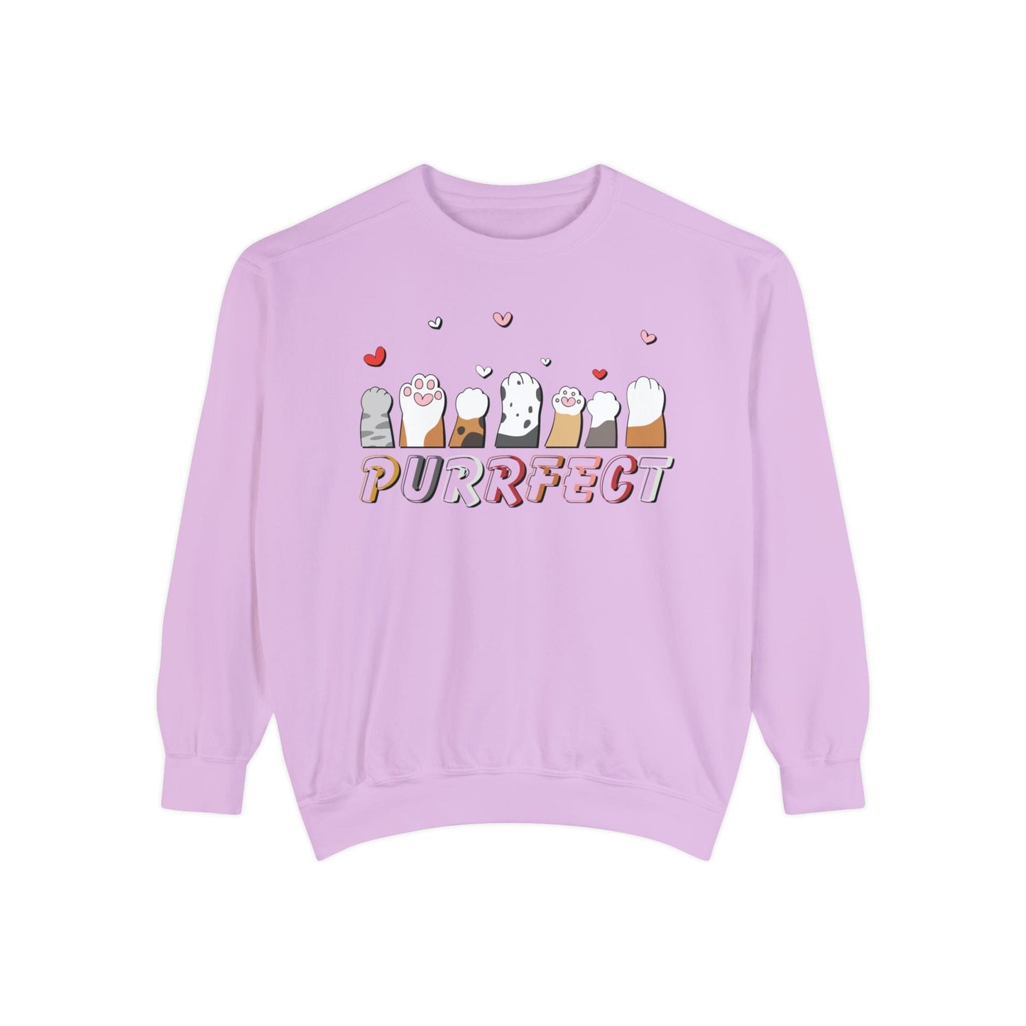 Purrfect Cat Lover Sweatshirt Sweatshirt Orchid / S