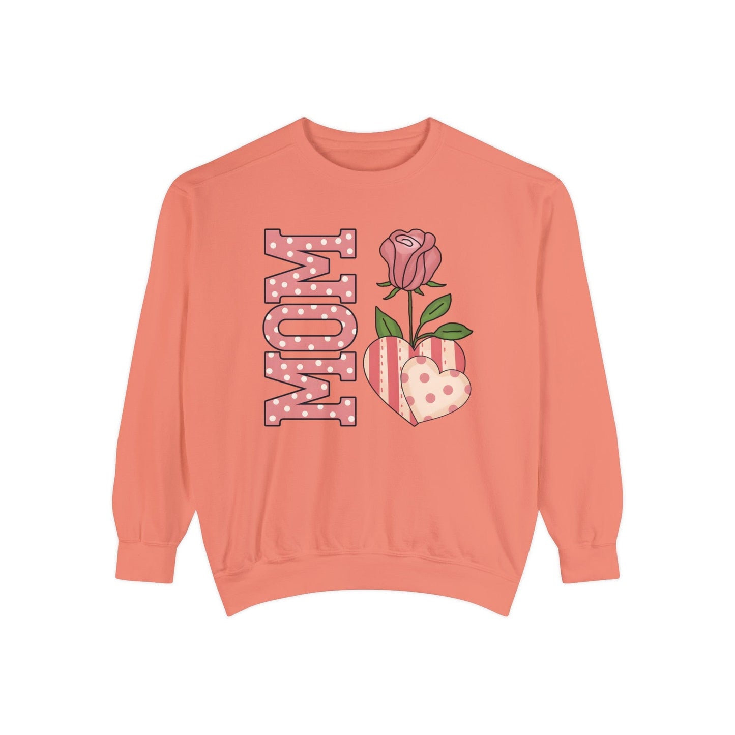 Polka Dot Rose Mom - Premium Sweatshirt Sweatshirt Terracotta / S