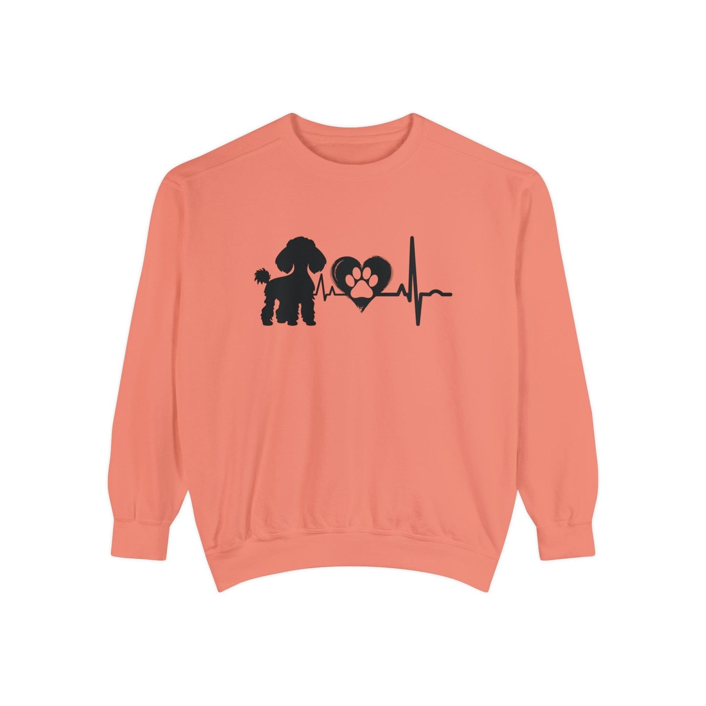 Poodle Love Outline Graphic Sweatshirt Sweatshirt Terracotta / S