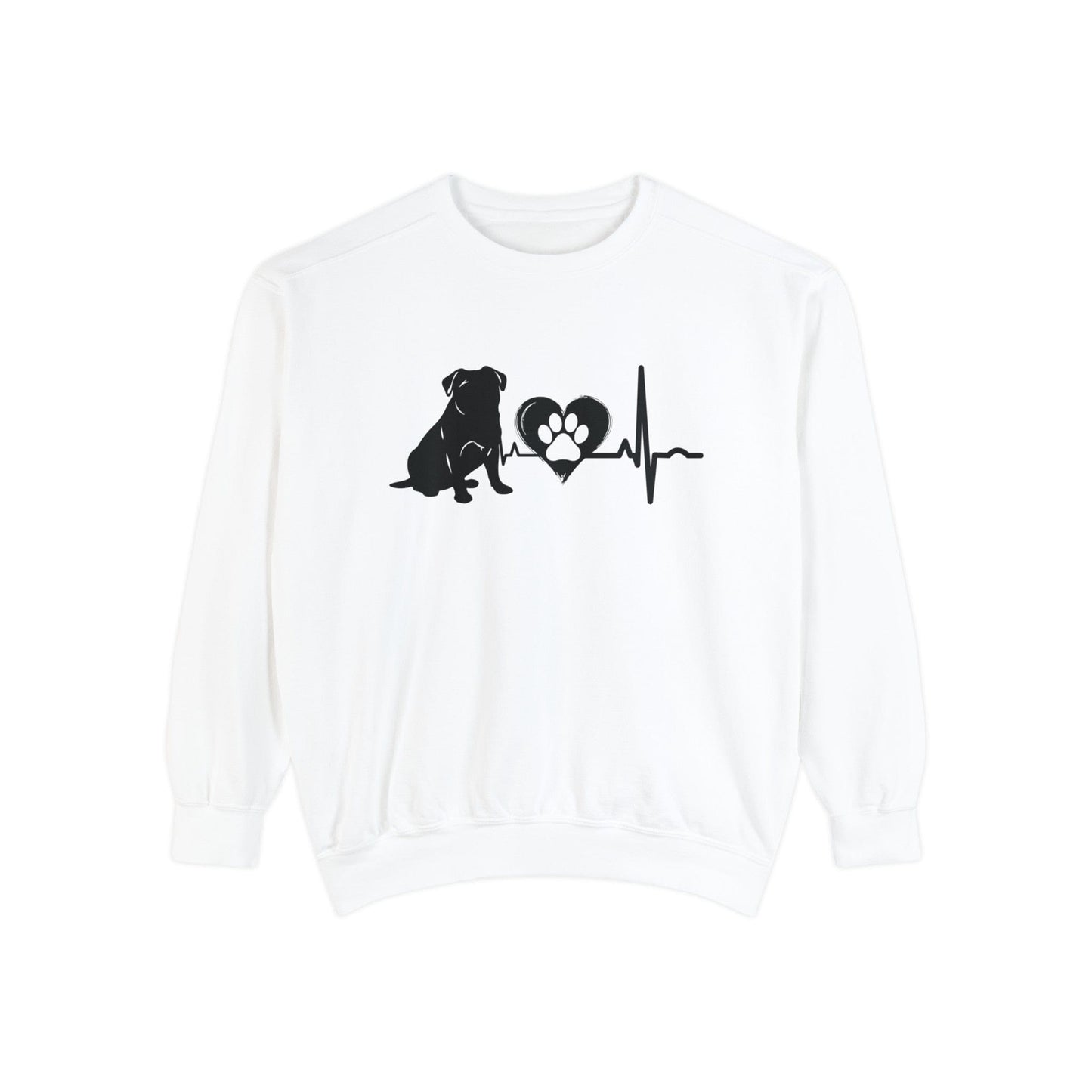 Pug Love Outline Graphic Sweatshirt Sweatshirt White / S