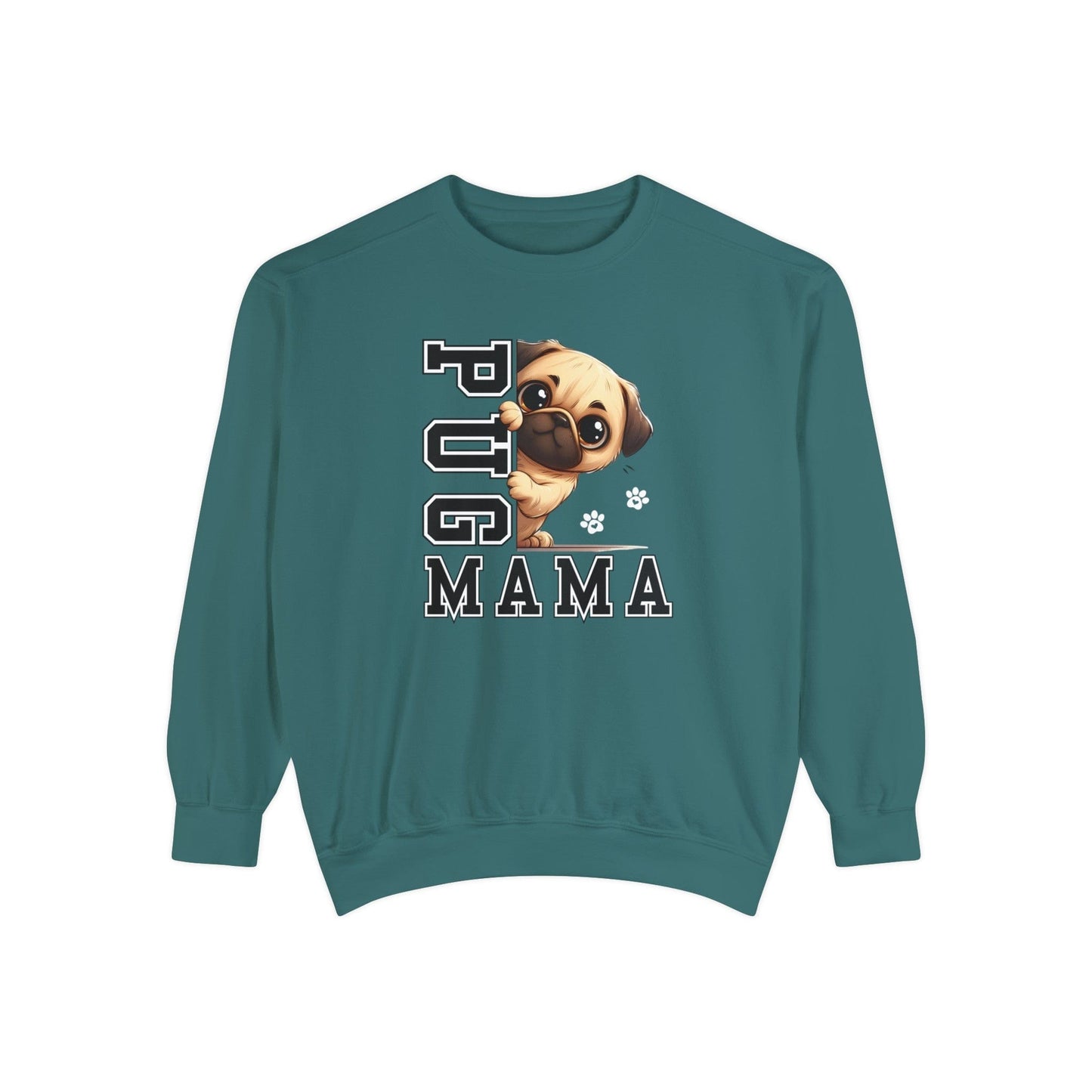 Pug Mama - Premium Sweatshirt Sweatshirt Blue Spruce / S