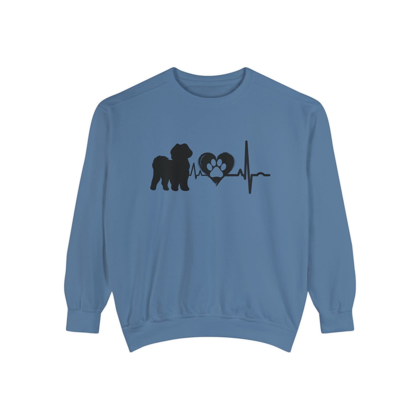 Shih Tzu Love Outline Graphic Sweatshirt Sweatshirt Blue Jean / S