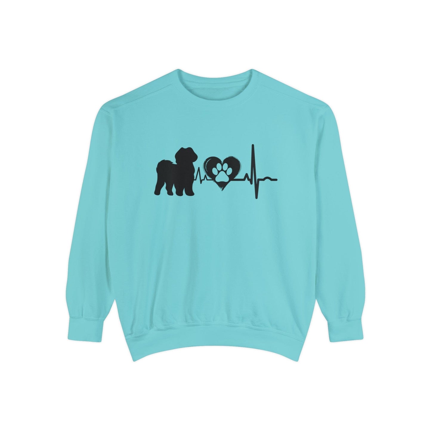Shih Tzu Love Outline Graphic Sweatshirt Sweatshirt Chalky Mint / S