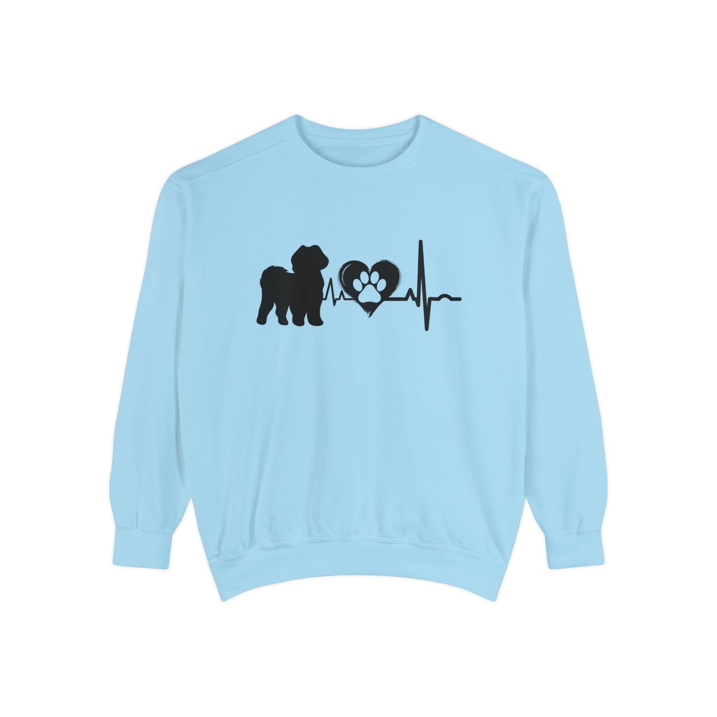 Shih Tzu Love Outline Graphic Sweatshirt Sweatshirt Chambray / S