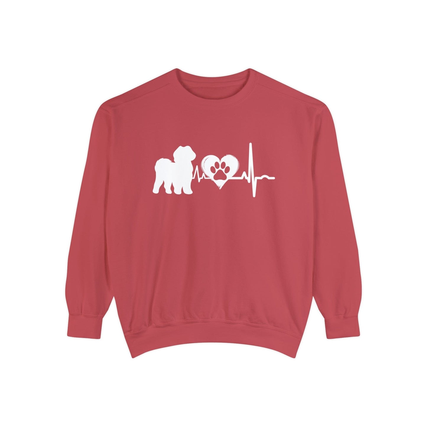 Shih Tzu Love Outline Graphic Sweatshirt Sweatshirt Crimson / S