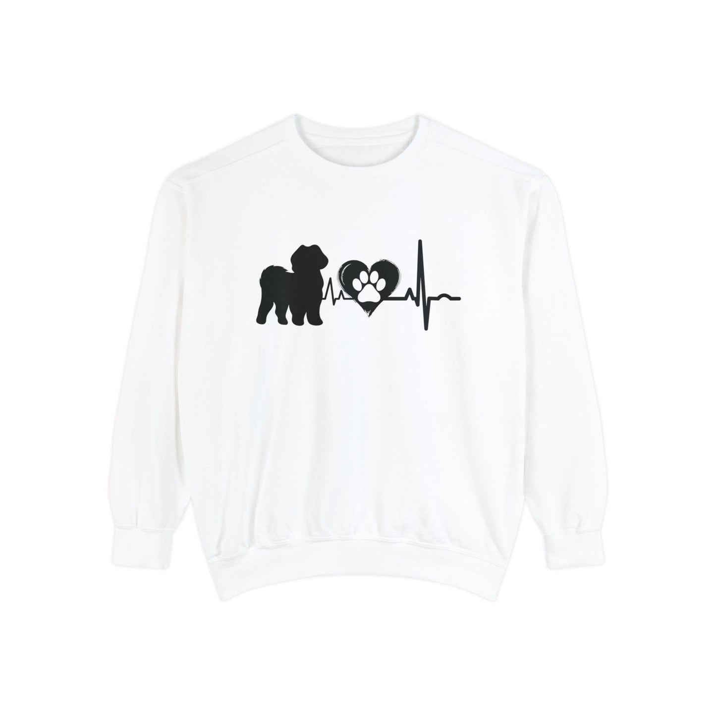 Shih Tzu Love Outline Graphic Sweatshirt Sweatshirt White / S