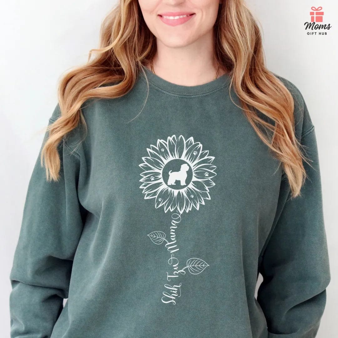 Shih Tzu Mama Sunflower Sweatshirt Sweatshirt