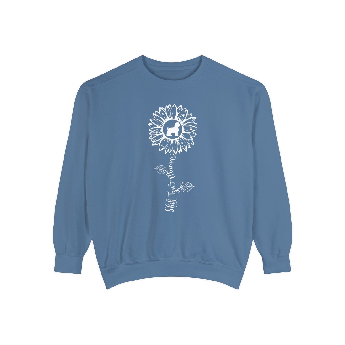 Shih Tzu Mama Sunflower Sweatshirt Sweatshirt Blue Jean / S