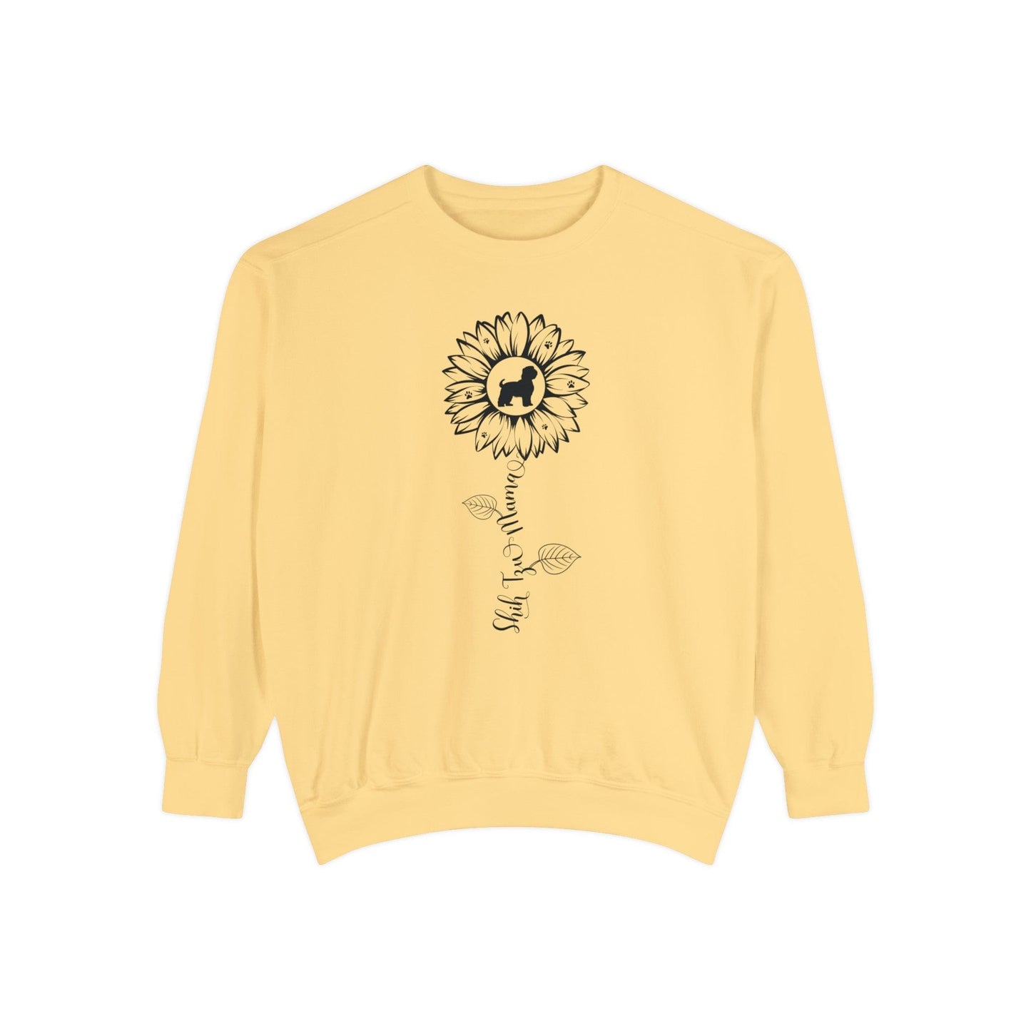 Shih Tzu Mama Sunflower Sweatshirt Sweatshirt Butter / S