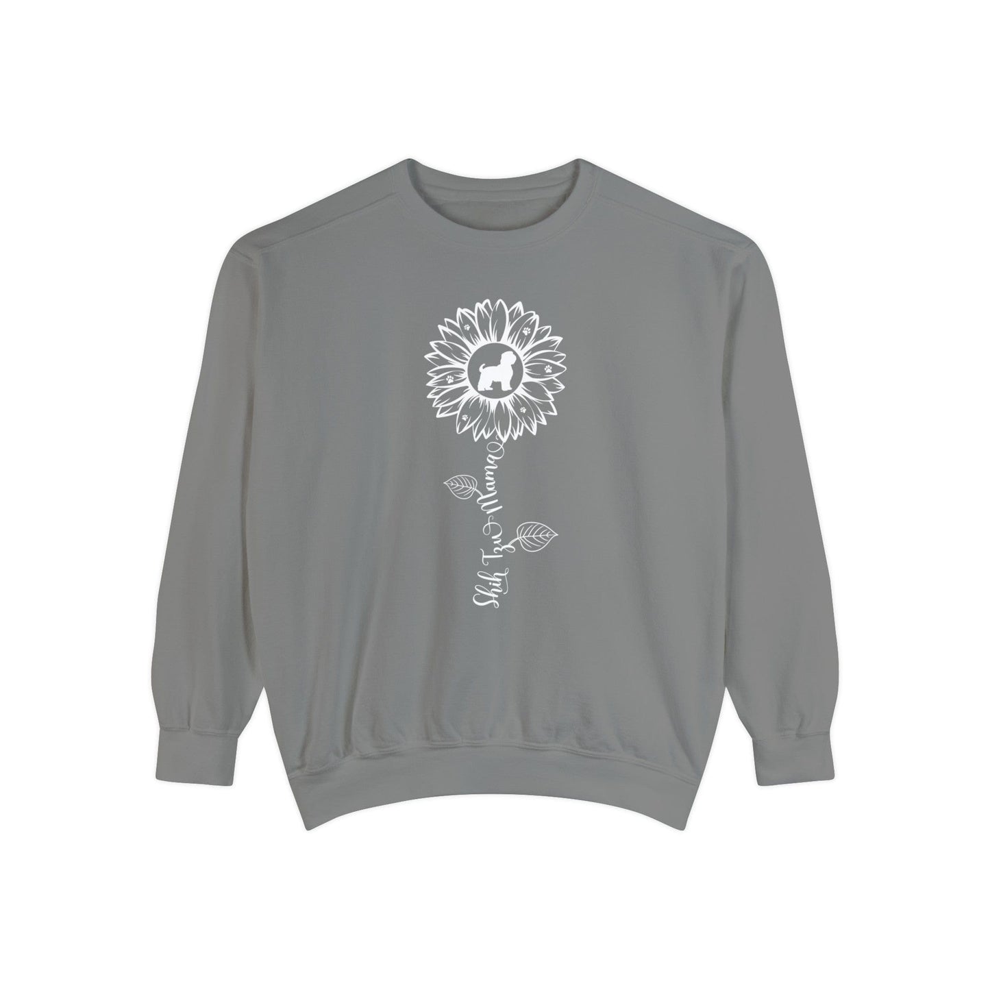 Shih Tzu Mama Sunflower Sweatshirt Sweatshirt Grey / S