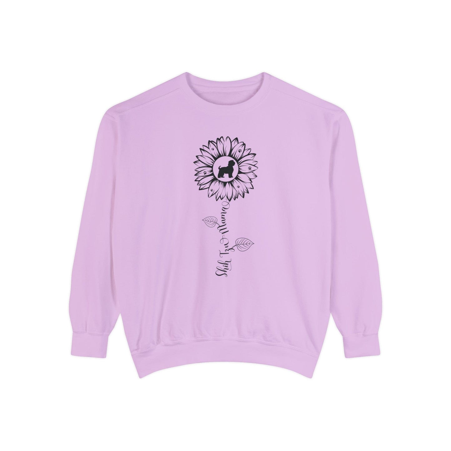 Shih Tzu Mama Sunflower Sweatshirt Sweatshirt Orchid / S