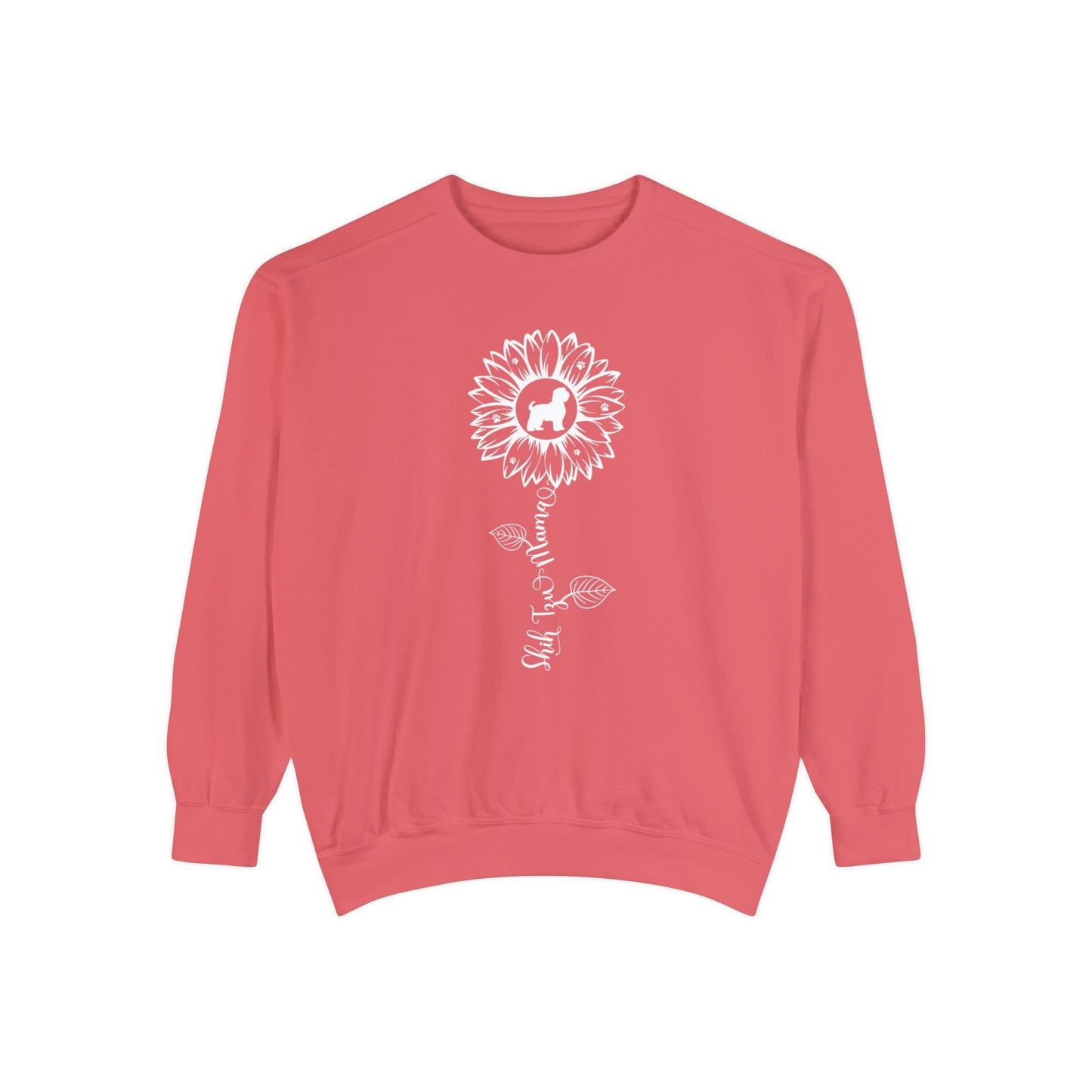 Shih Tzu Mama Sunflower Sweatshirt Sweatshirt Watermelon / S