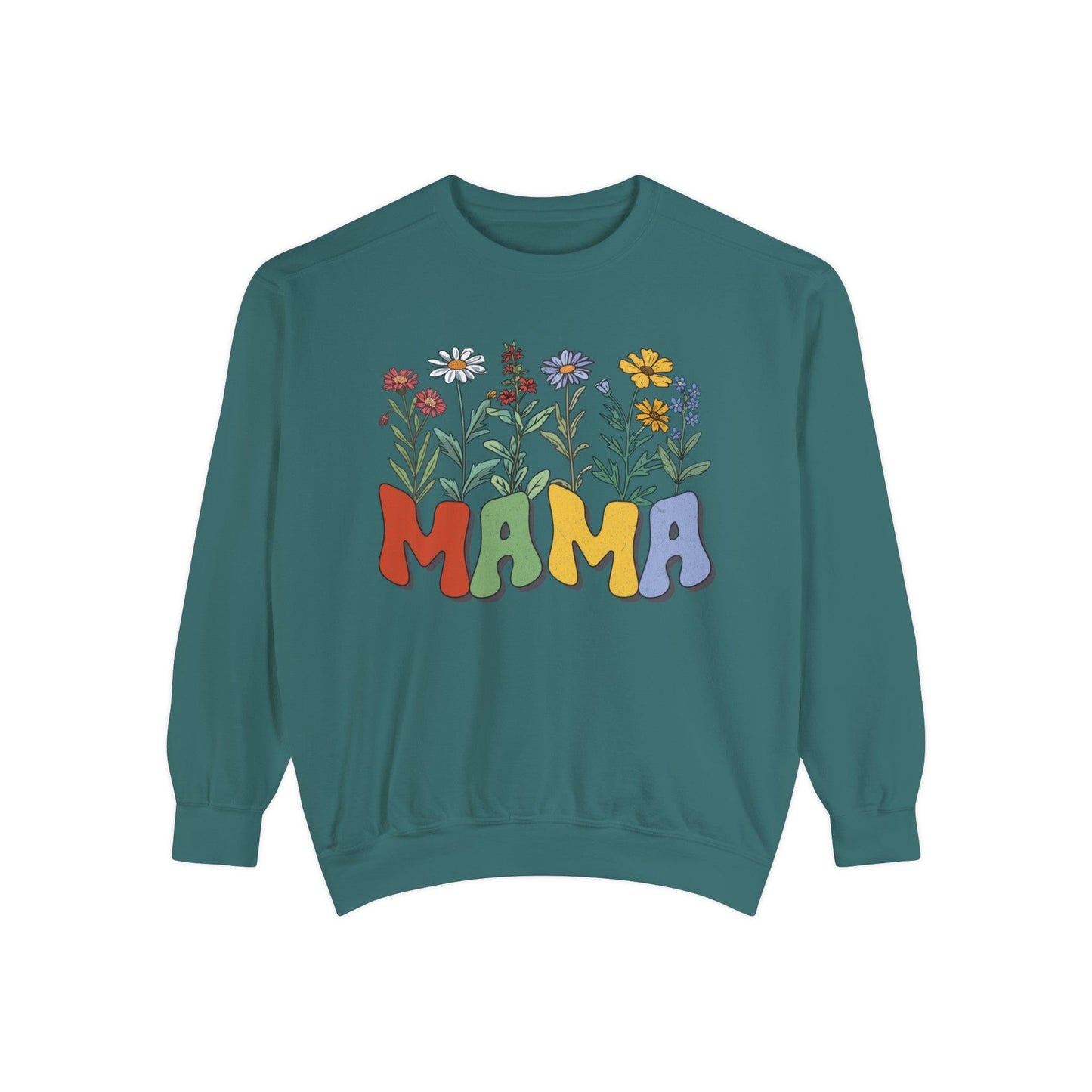 Wildflowers Mama - Premium Sweatshirt Sweatshirt Blue Spruce / S