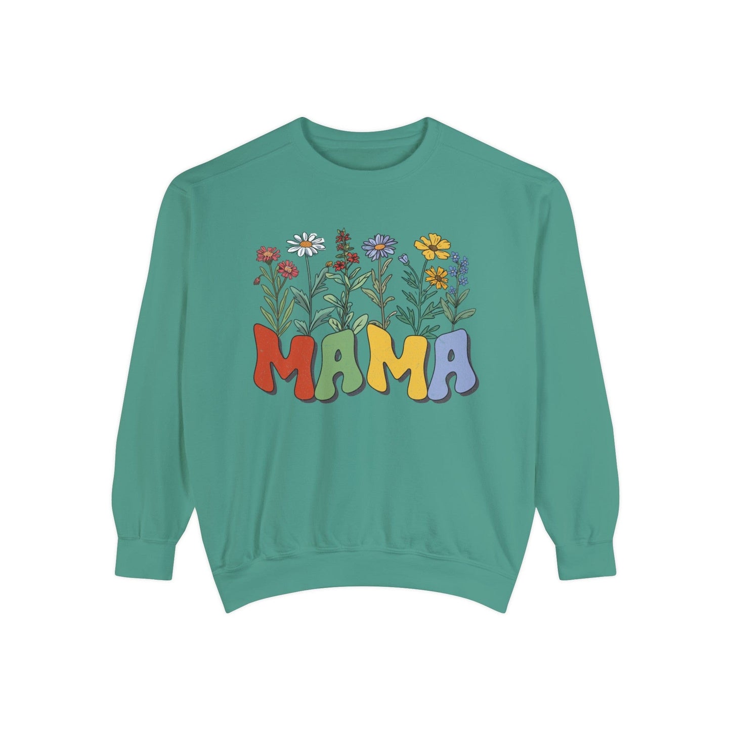 Wildflowers Mama - Premium Sweatshirt Sweatshirt Light Green / S