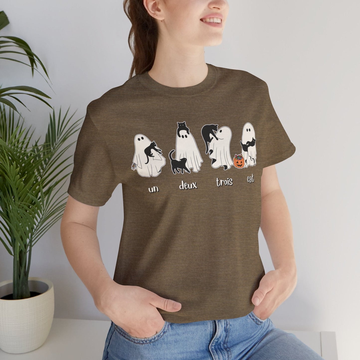 Halloween Ghost Cat Lover Tee T-Shirt