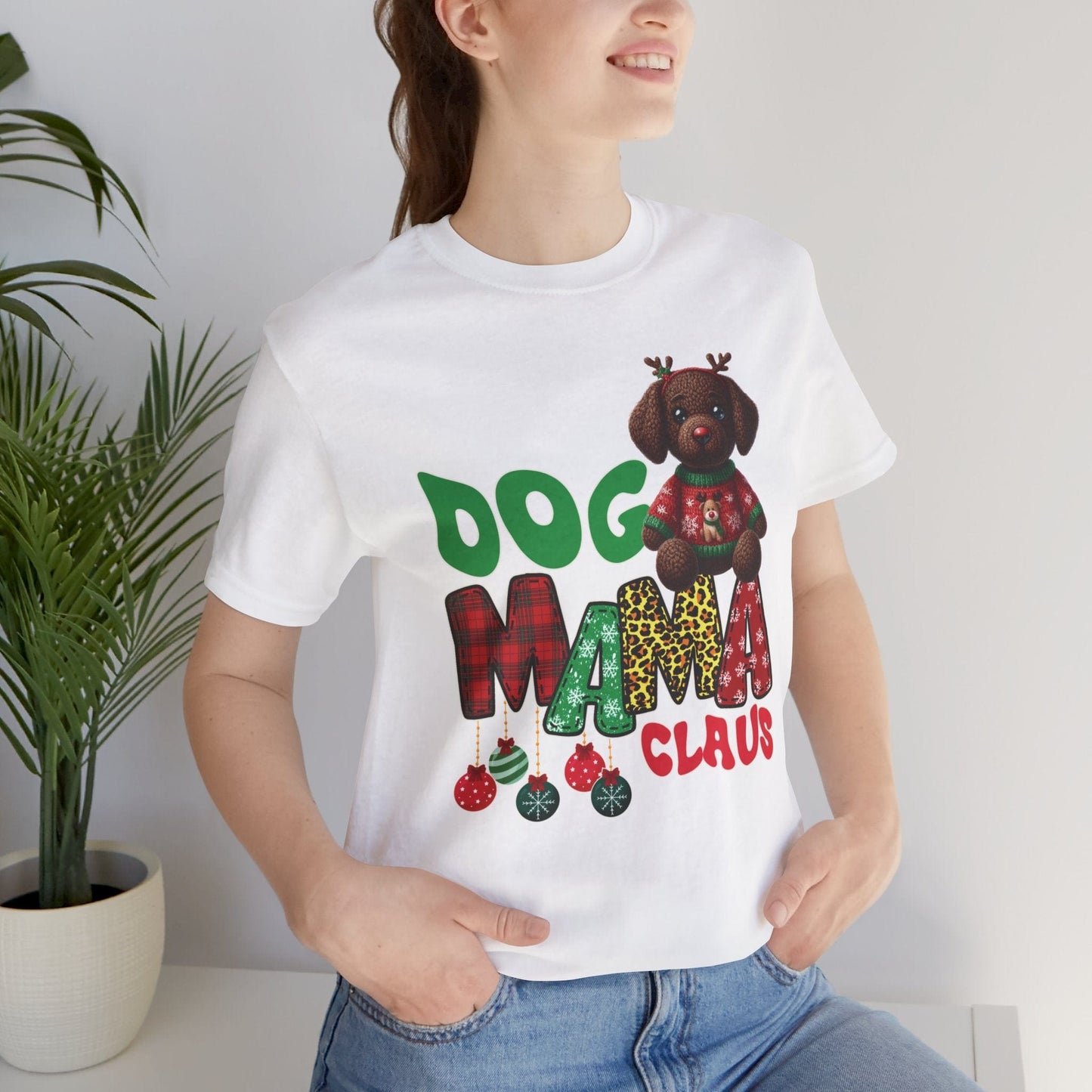 Crochet Dog Mama Claus T-Shirt T-Shirt