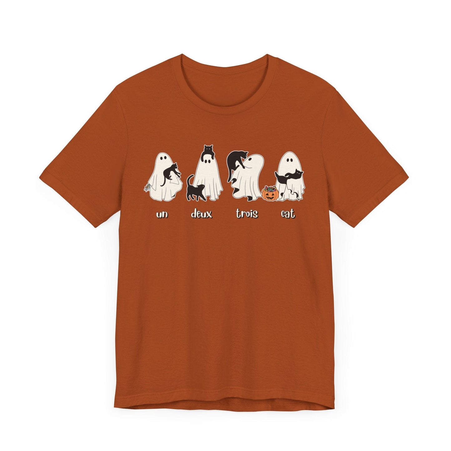 Halloween Ghost Cat Lover Tee T-Shirt Autumn / S