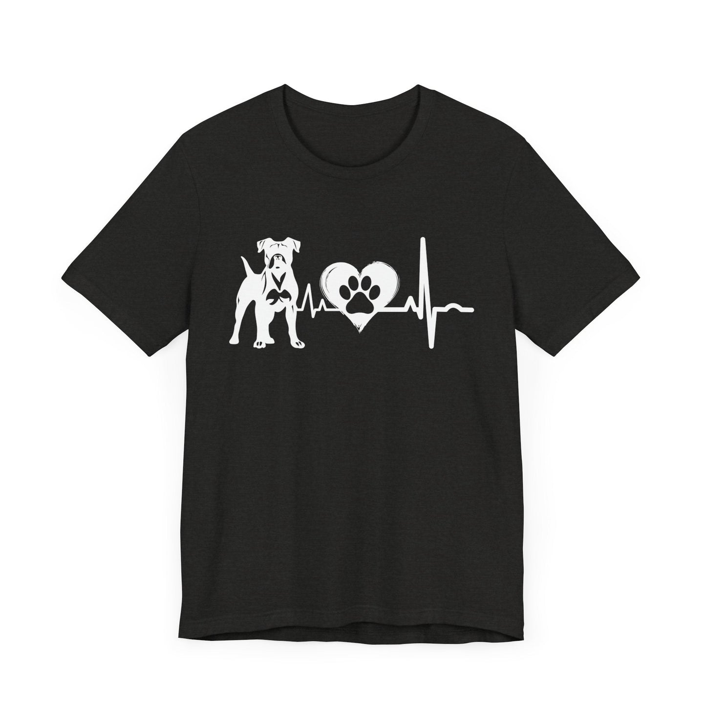 Boxer Love Outline Graphic Tee T-Shirt Black Heather / S
