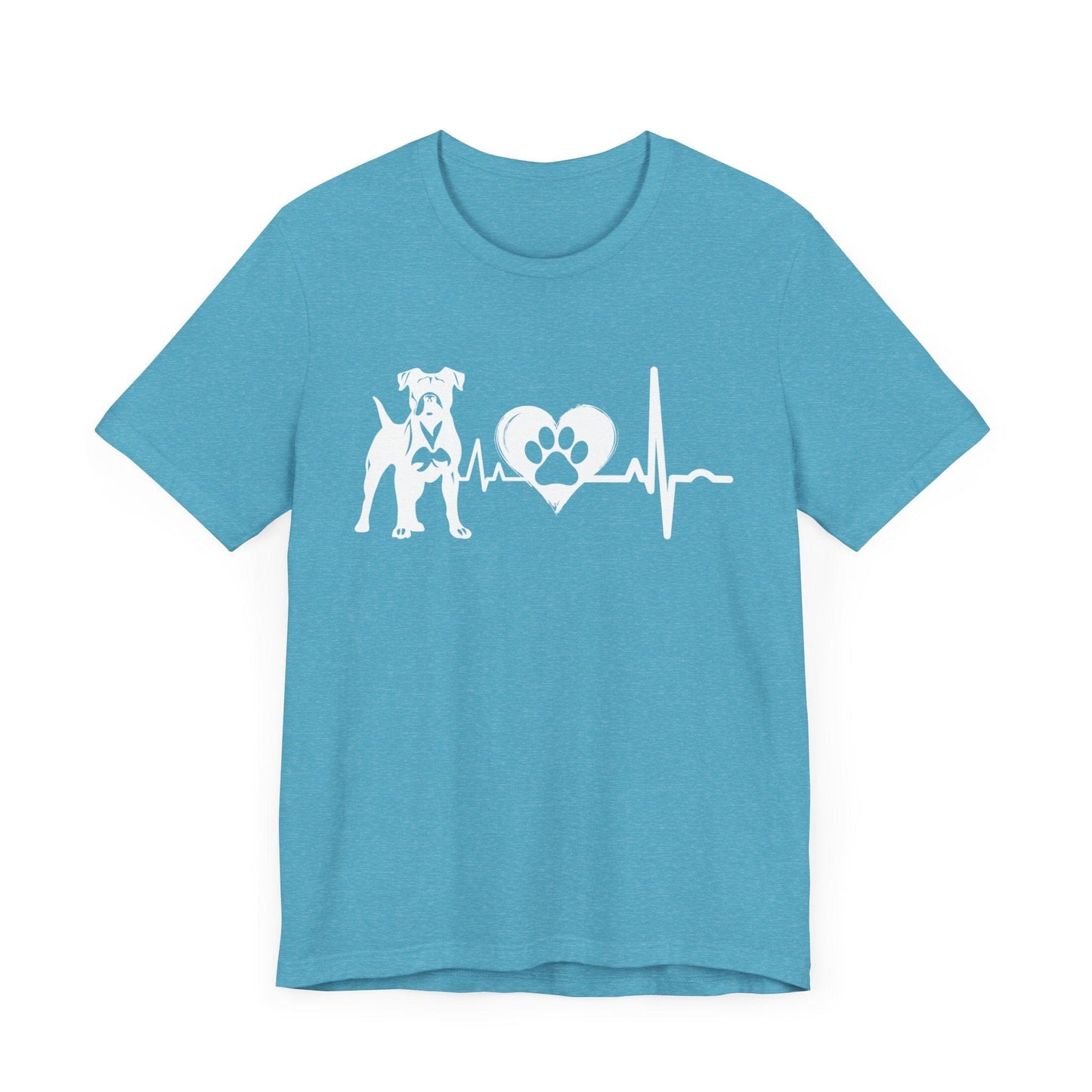 Boxer Love Outline Graphic Tee T-Shirt Heather Aqua / S