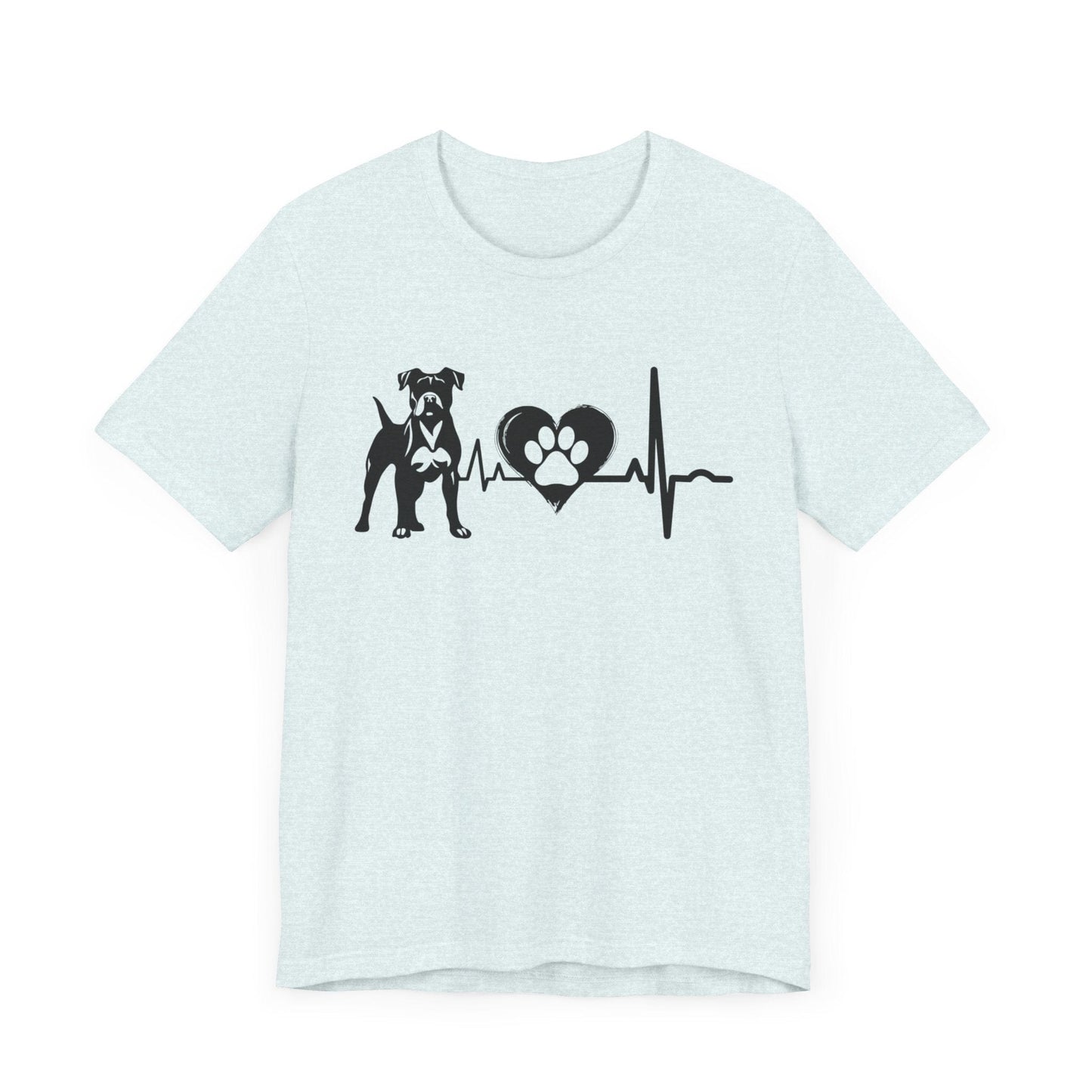 Boxer Love Outline Graphic Tee T-Shirt Heather Ice Blue / S