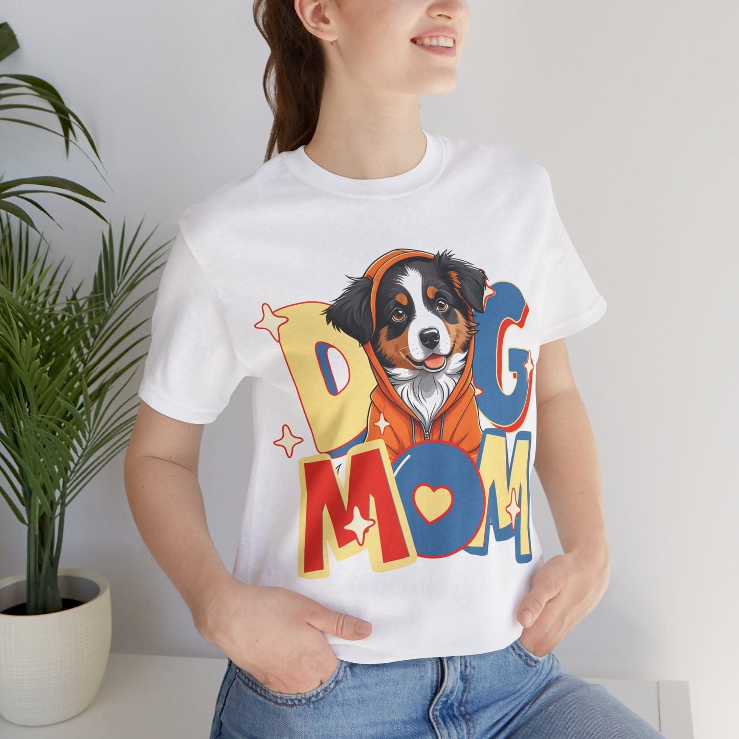Cute Aussie in Hoodie Dog Mom Tee T-Shirt