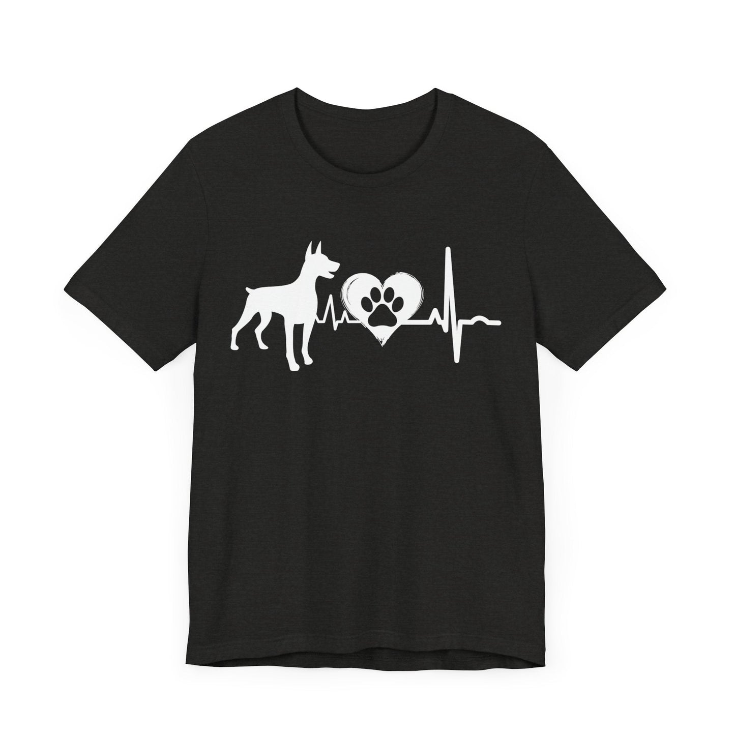 Dobie Love Outline Graphic Tee T-Shirt Black Heather / S