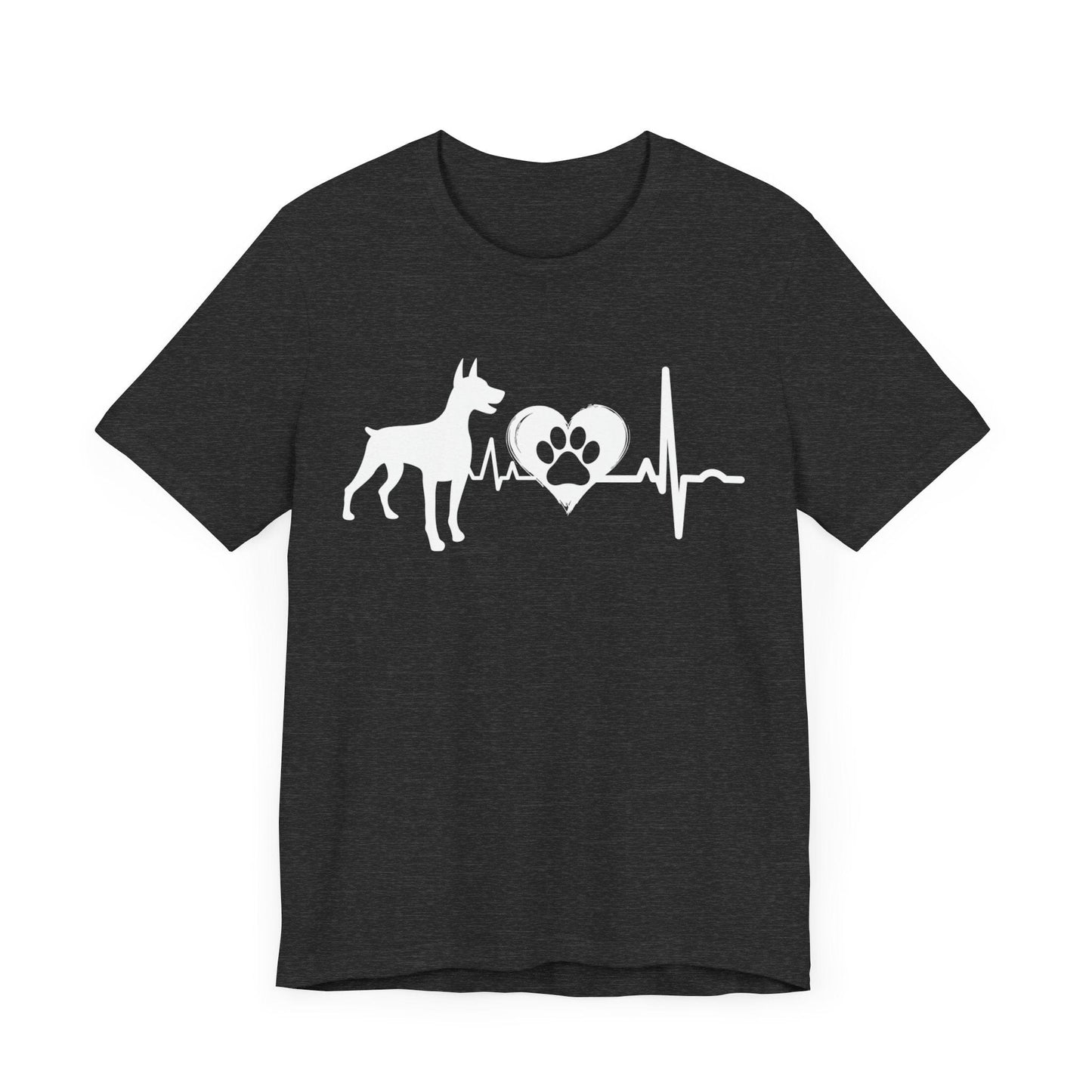 Dobie Love Outline Graphic Tee T-Shirt Dark Grey Heather / S