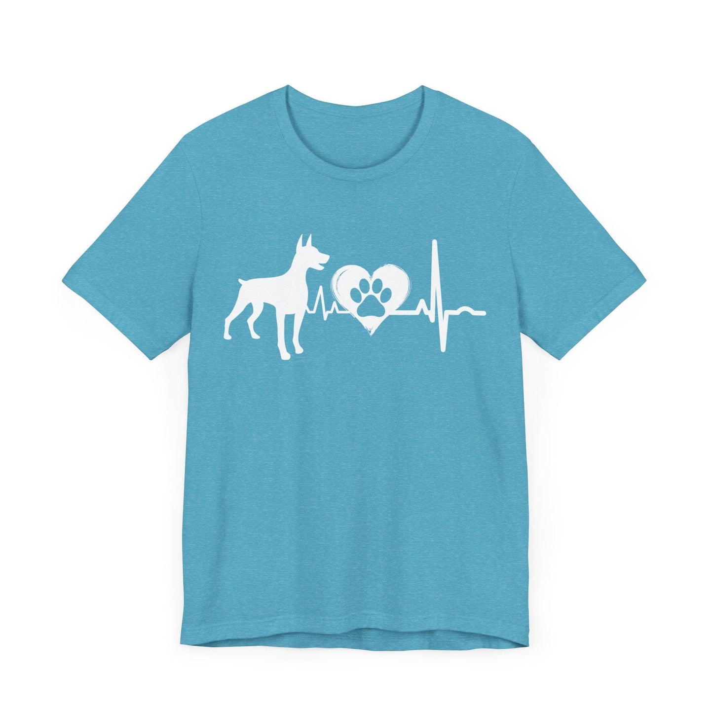 Dobie Love Outline Graphic Tee T-Shirt Heather Aqua / S