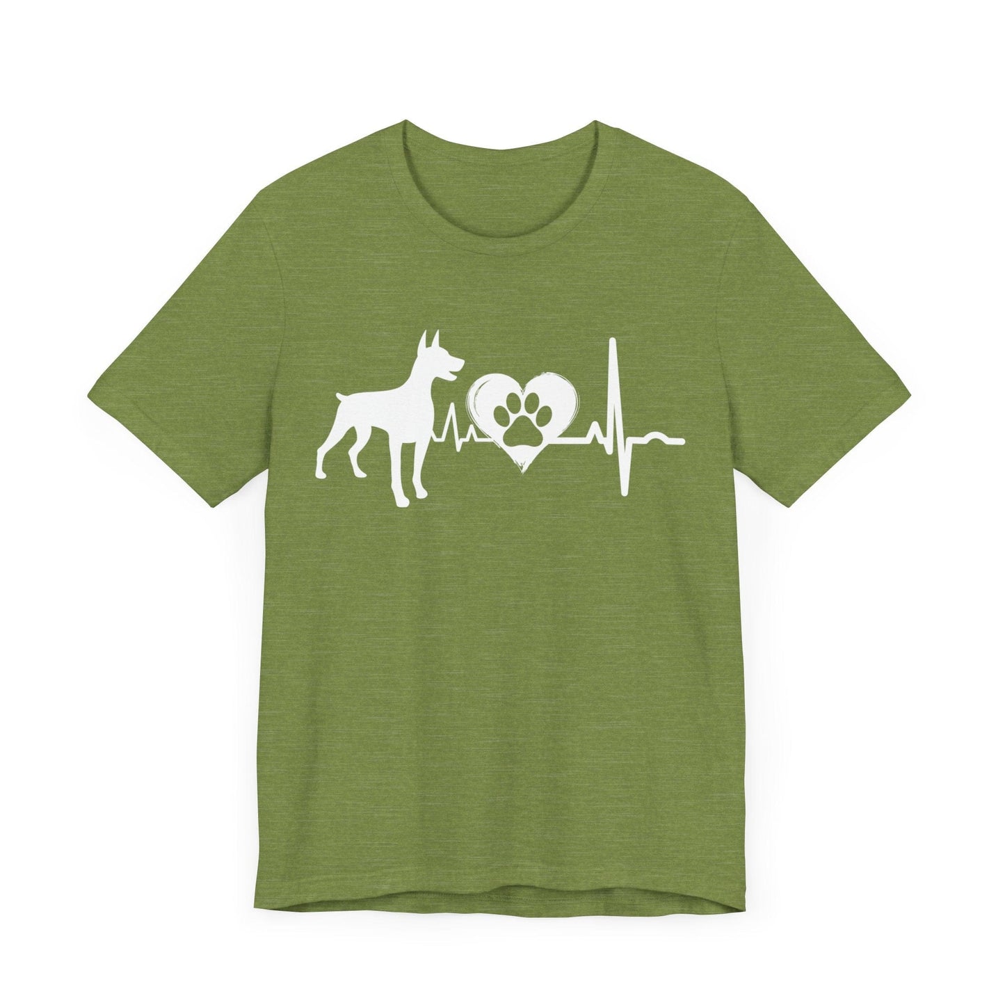 Dobie Love Outline Graphic Tee T-Shirt Heather Green / S