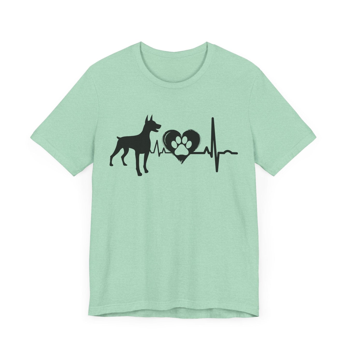 Dobie Love Outline Graphic Tee T-Shirt Heather Mint / S