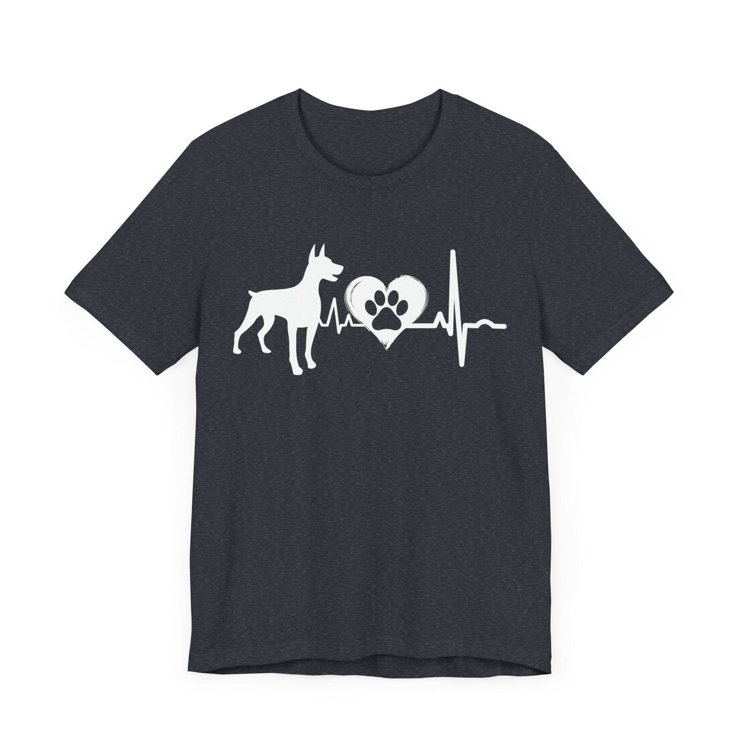 Dobie Love Outline Graphic Tee T-Shirt Heather Navy / S