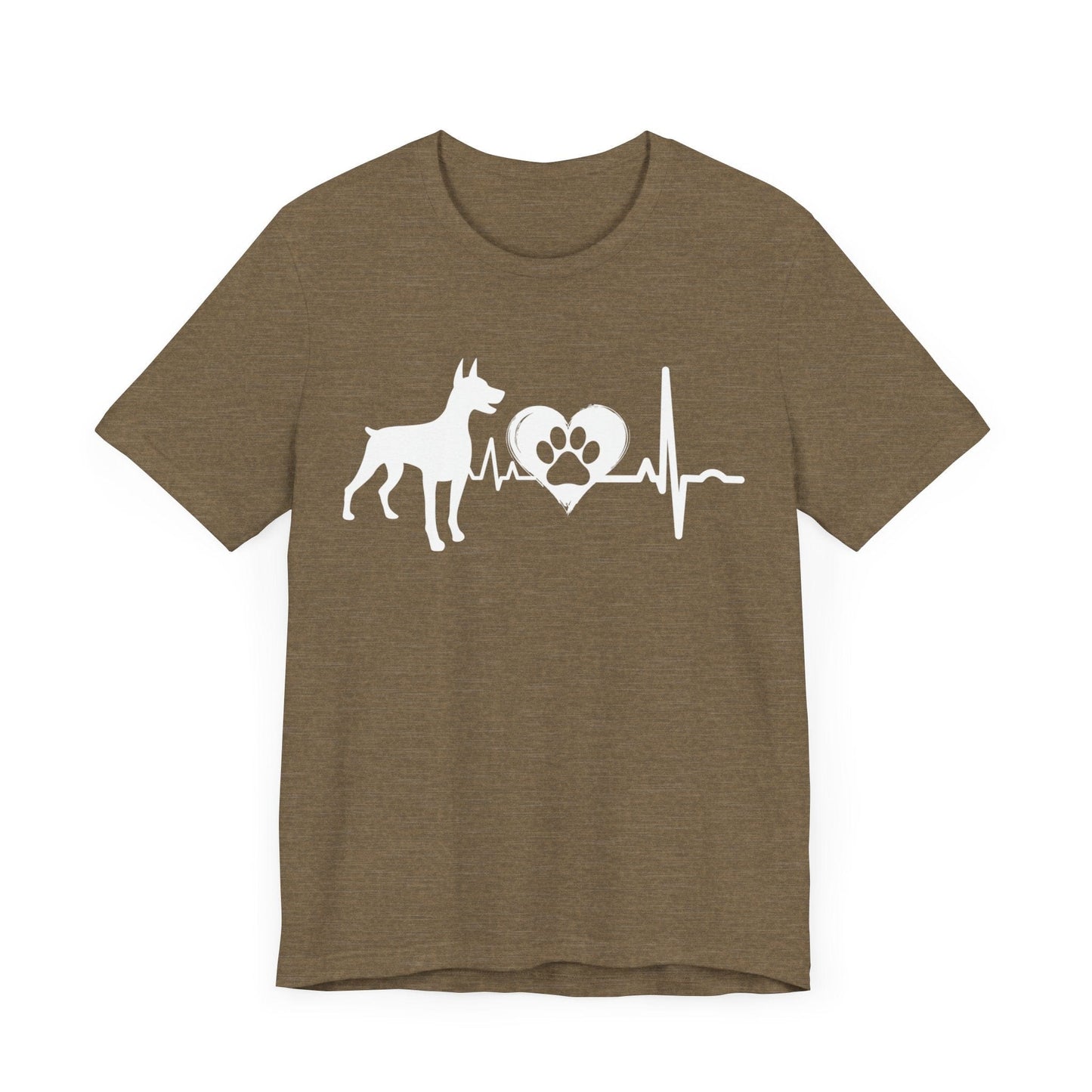 Dobie Love Outline Graphic Tee T-Shirt Heather Olive / S
