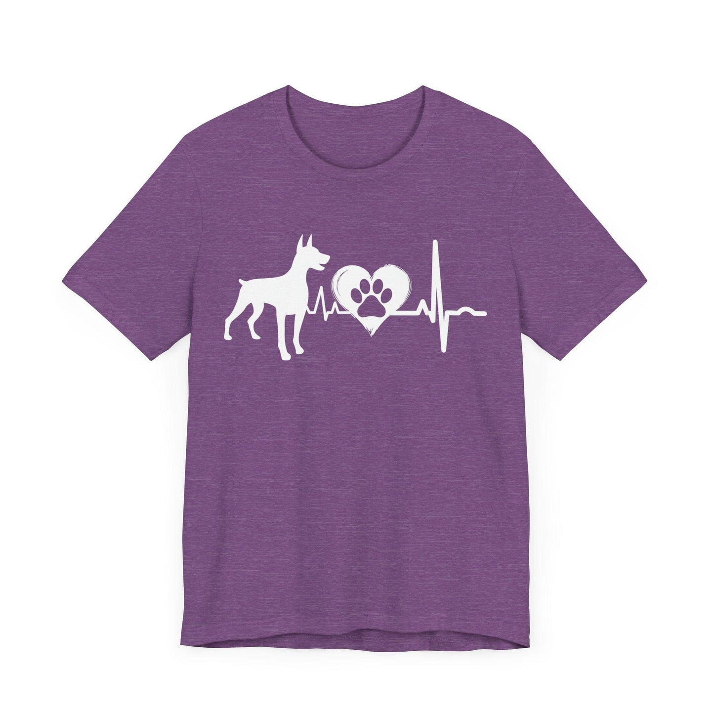 Dobie Love Outline Graphic Tee T-Shirt Heather Team Purple / S