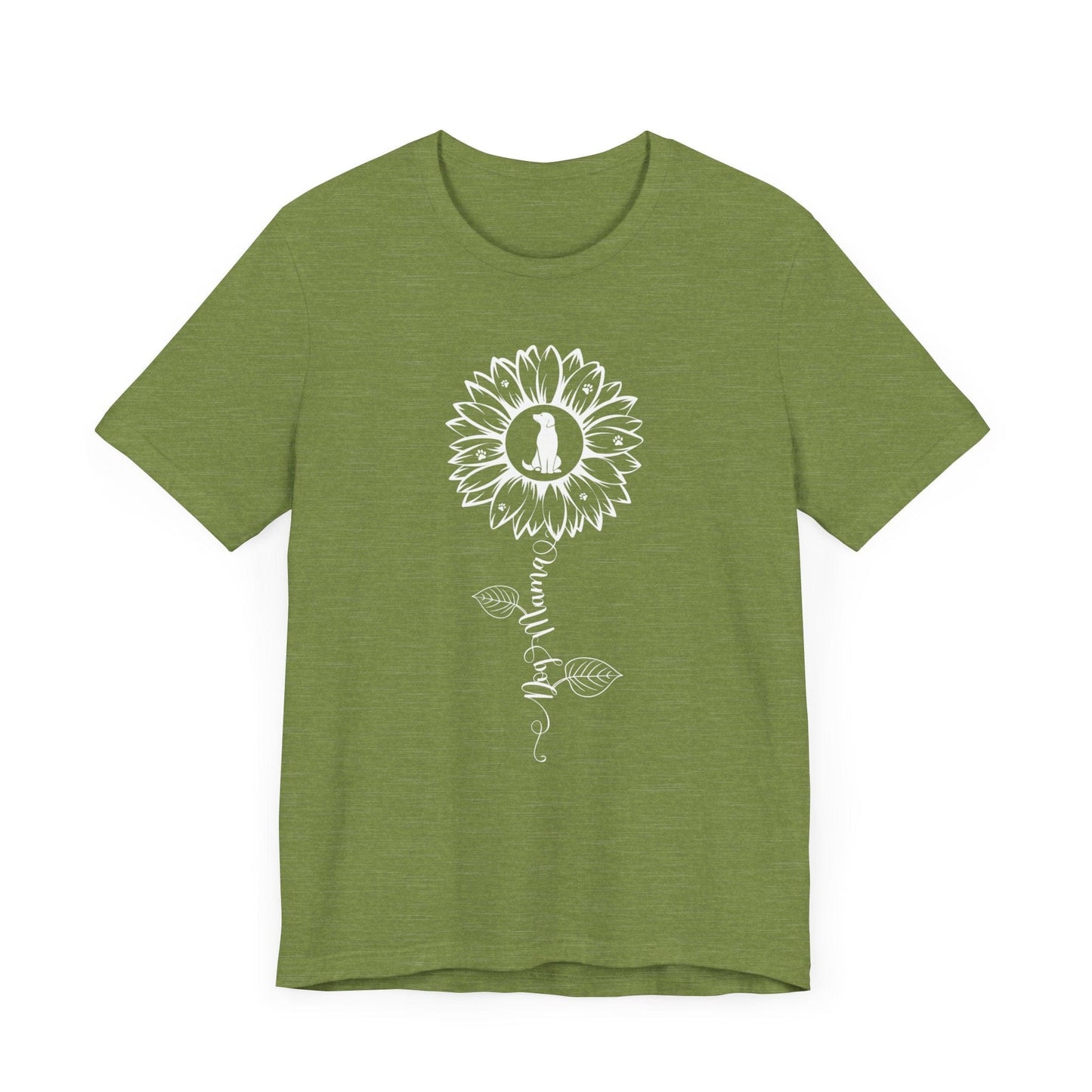Dog Mama Sunflower T-Shirt T-Shirt Heather Green / S
