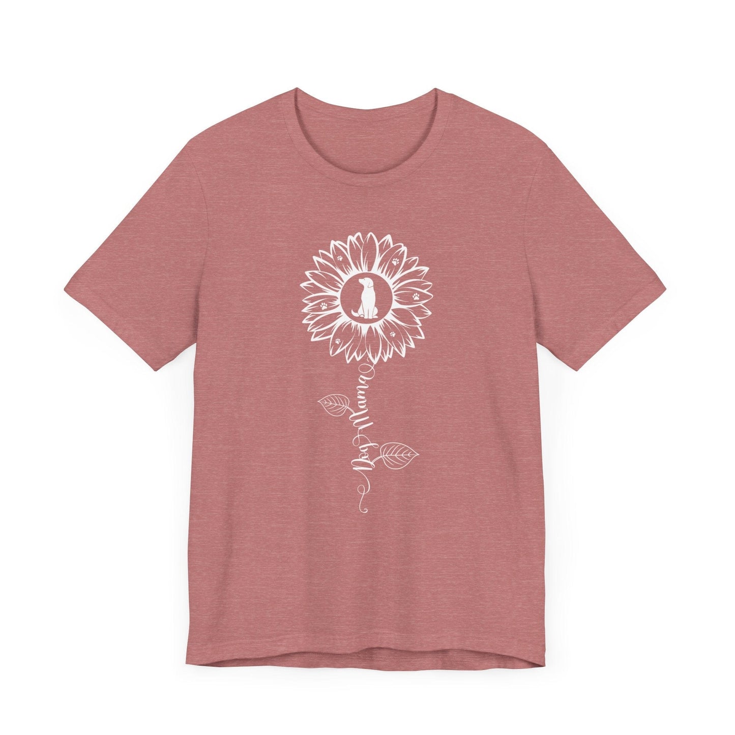 Dog Mama Sunflower T-Shirt T-Shirt Heather Mauve / S