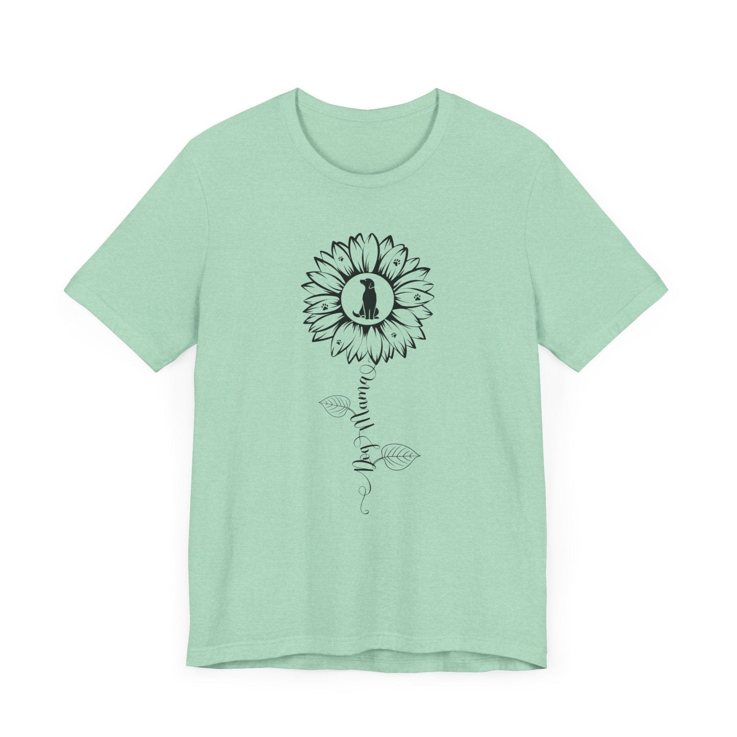 Dog Mama Sunflower T-Shirt T-Shirt Heather Mint / S