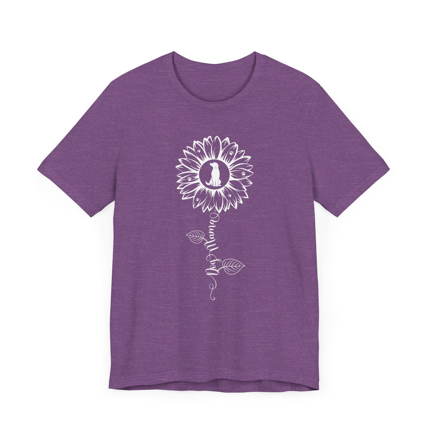 Dog Mama Sunflower T-Shirt T-Shirt Heather Team Purple / S