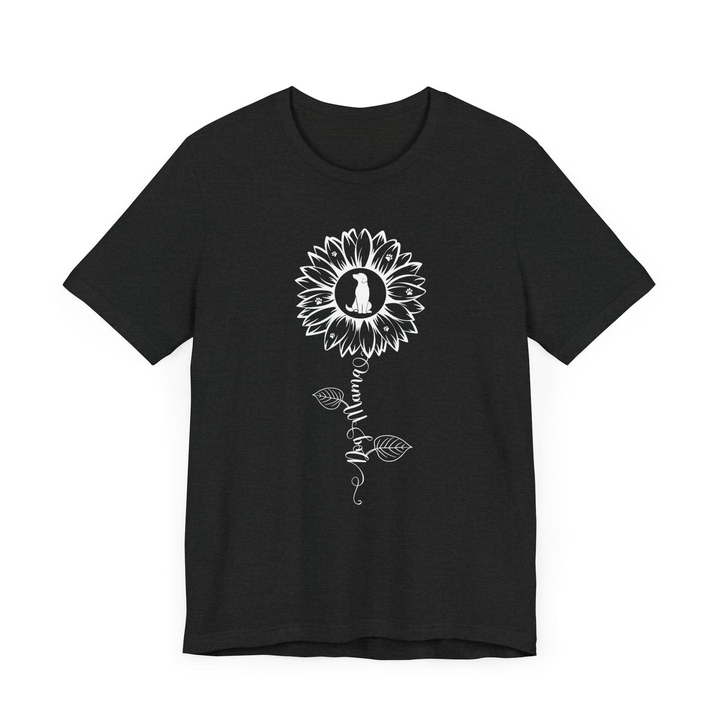 Dog Mama Sunflower T-Shirt T-Shirt Solid Black Blend / S