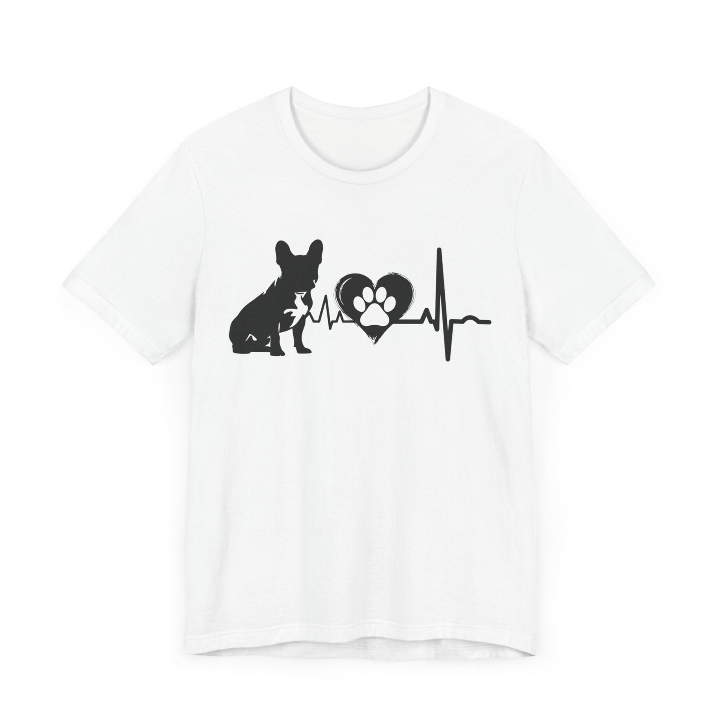 Frenchie Love Outline Graphic Tee T-Shirt White / S