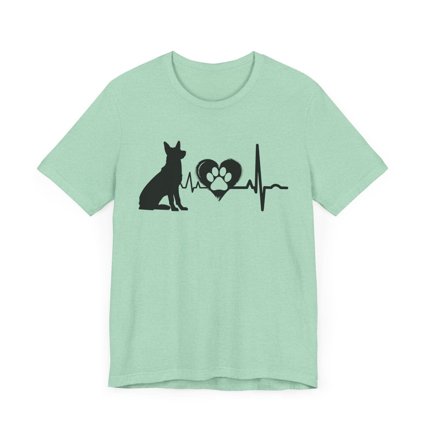German Shepherd Love Outline Graphic Tee T-Shirt Heather Mint / S