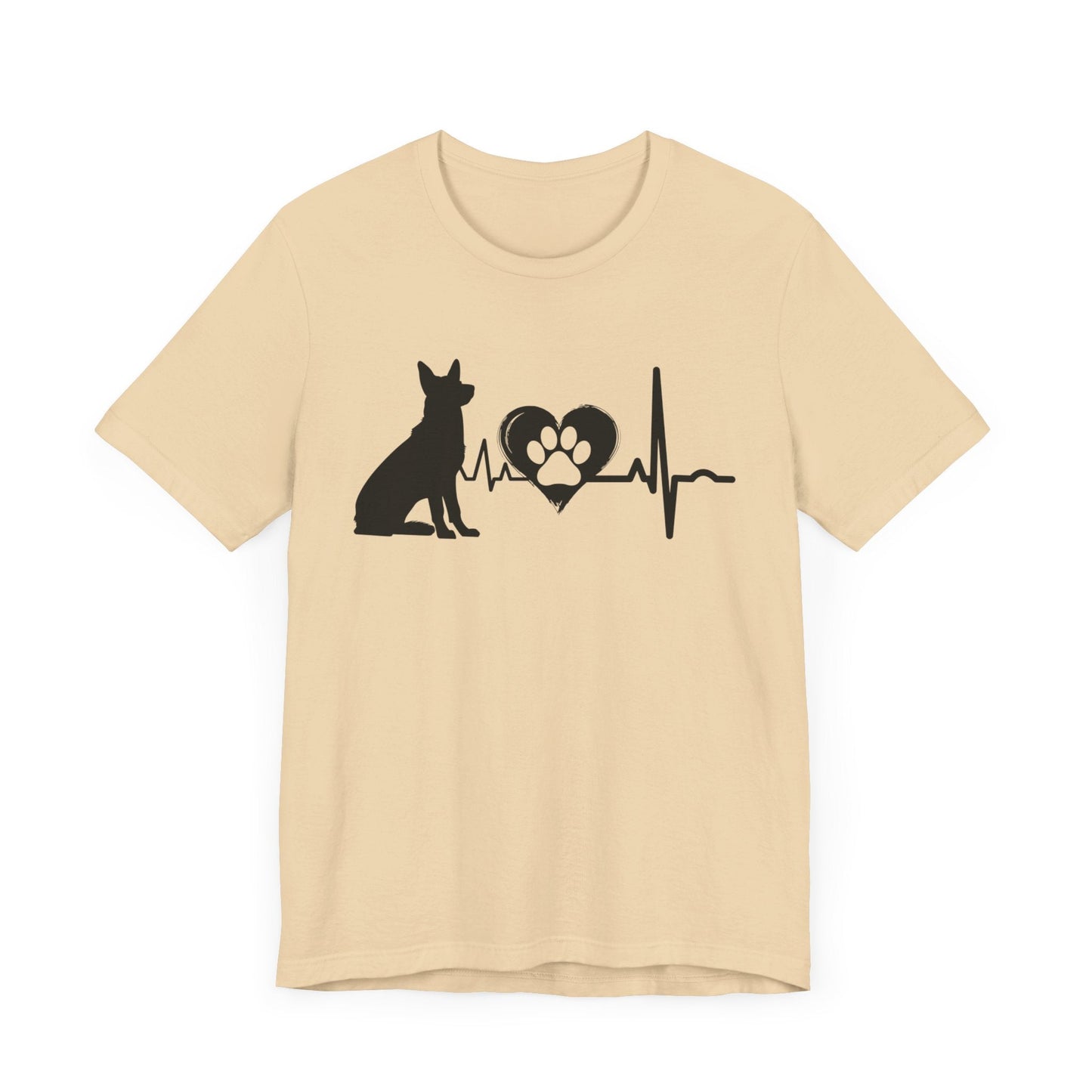 German Shepherd Love Outline Graphic Tee T-Shirt Soft Cream / S