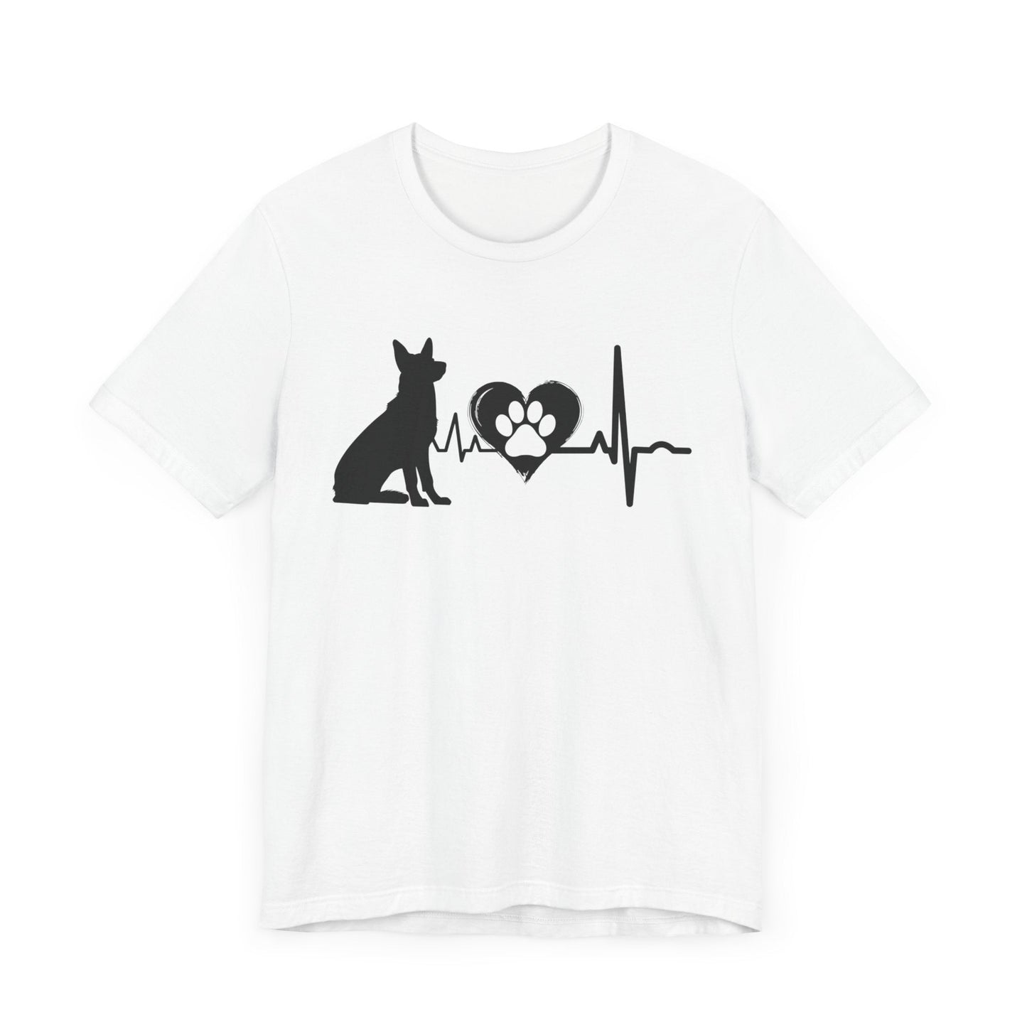 German Shepherd Love Outline Graphic Tee T-Shirt White / S