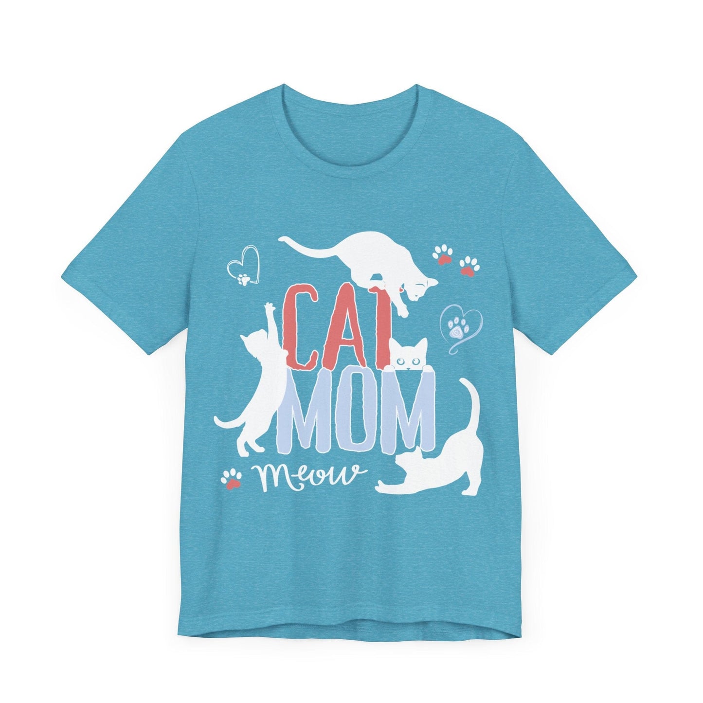Silly Cats Mom Funny Tee T-Shirt Heather Aqua / S